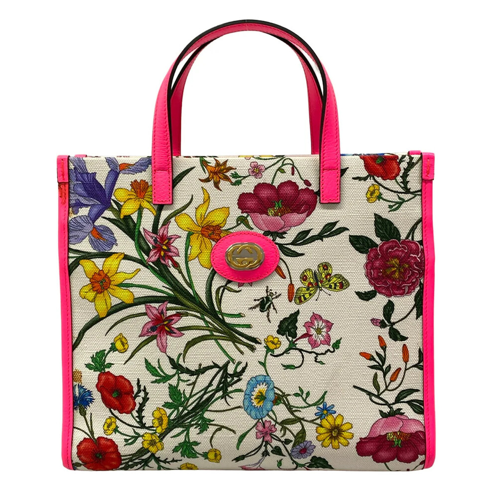 Gucci Flora White Pink Multi Canvas #334466G10B